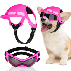 SlowTon dog helmet pink front view for stylish safety on daily walks.