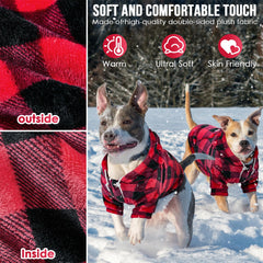SlowTon dog hoodie tie-dye back view — full-body coverage in cold weather.
