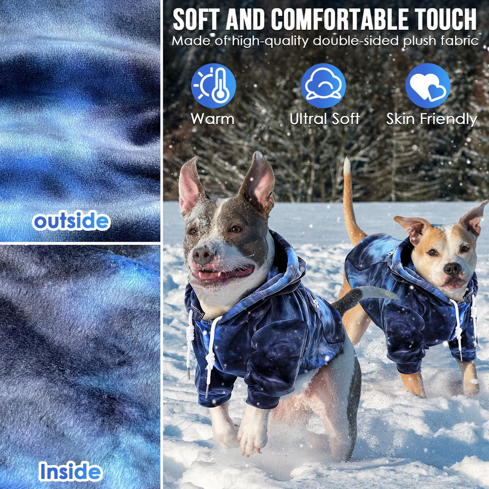 SlowTon dog hoodie tie-dye back view highlighting coverage
