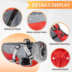 SlowTon dog jacket detachable harness and D-ring for versatile walks.