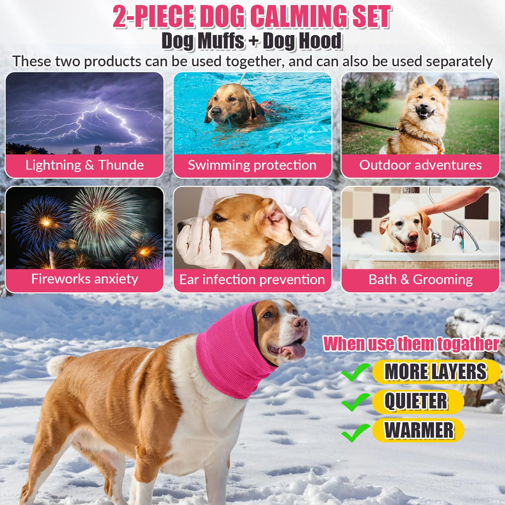 SlowTon dog post-op care ear wrap in soft neoprene for secure wear.