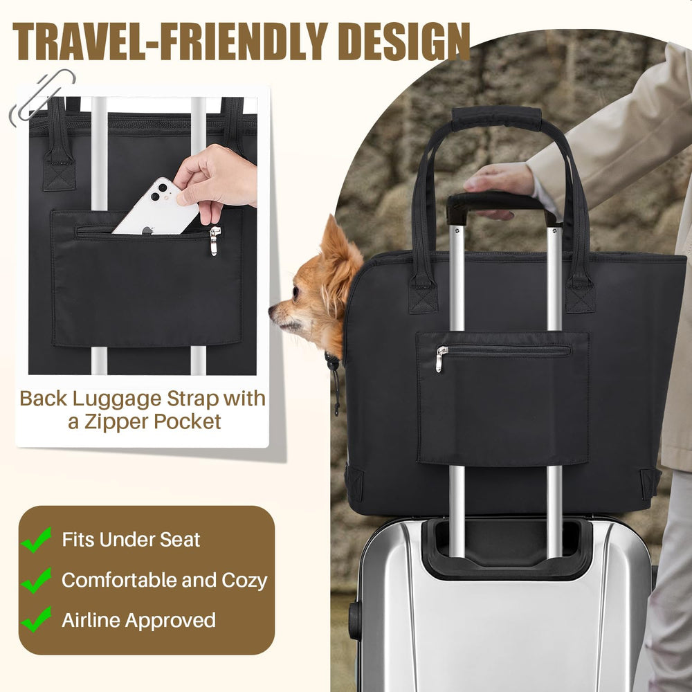SlowTon dog purse carrier interior-layout — six compartments for organization