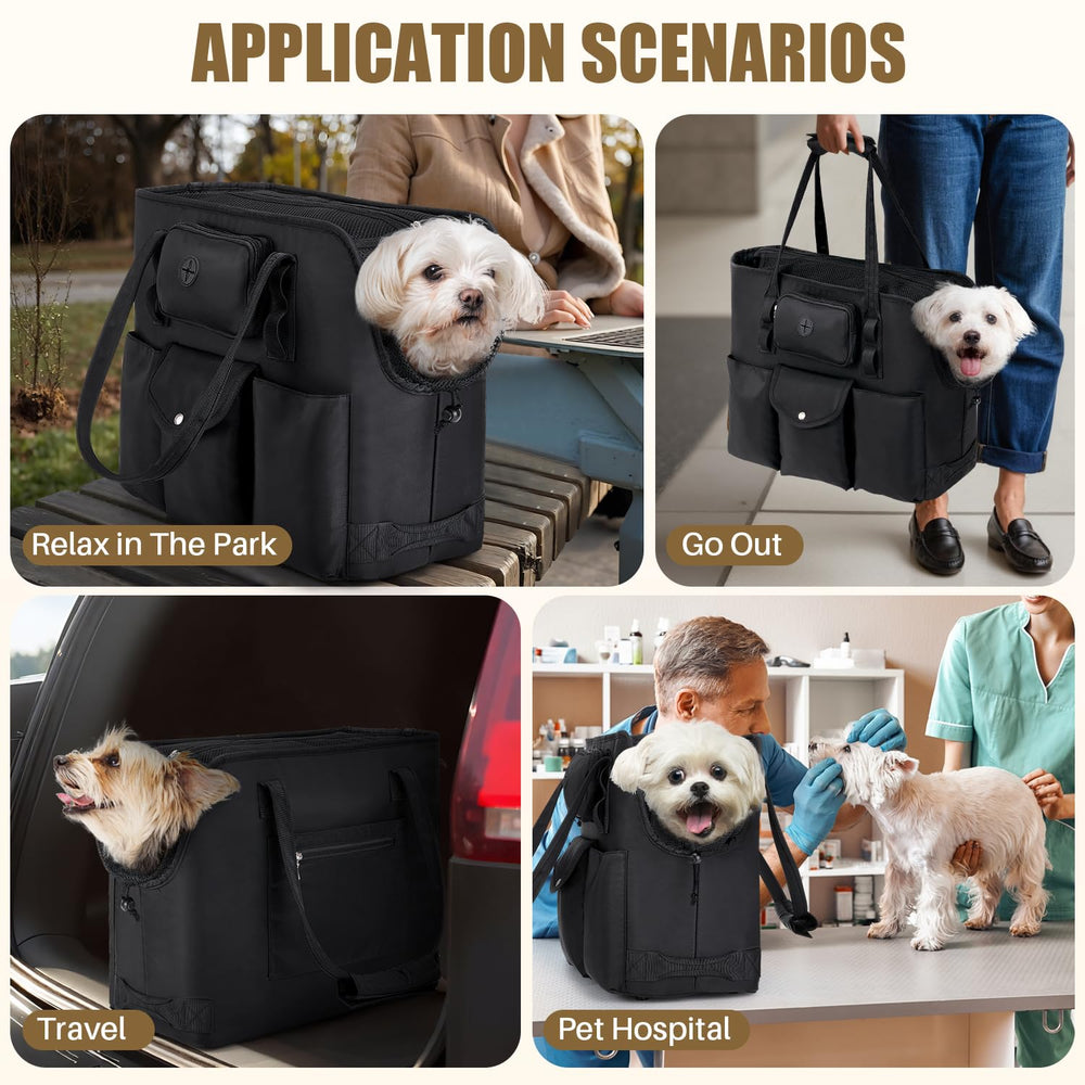 SlowTon dog purse carrier pockets-organization — practical space for accessories
