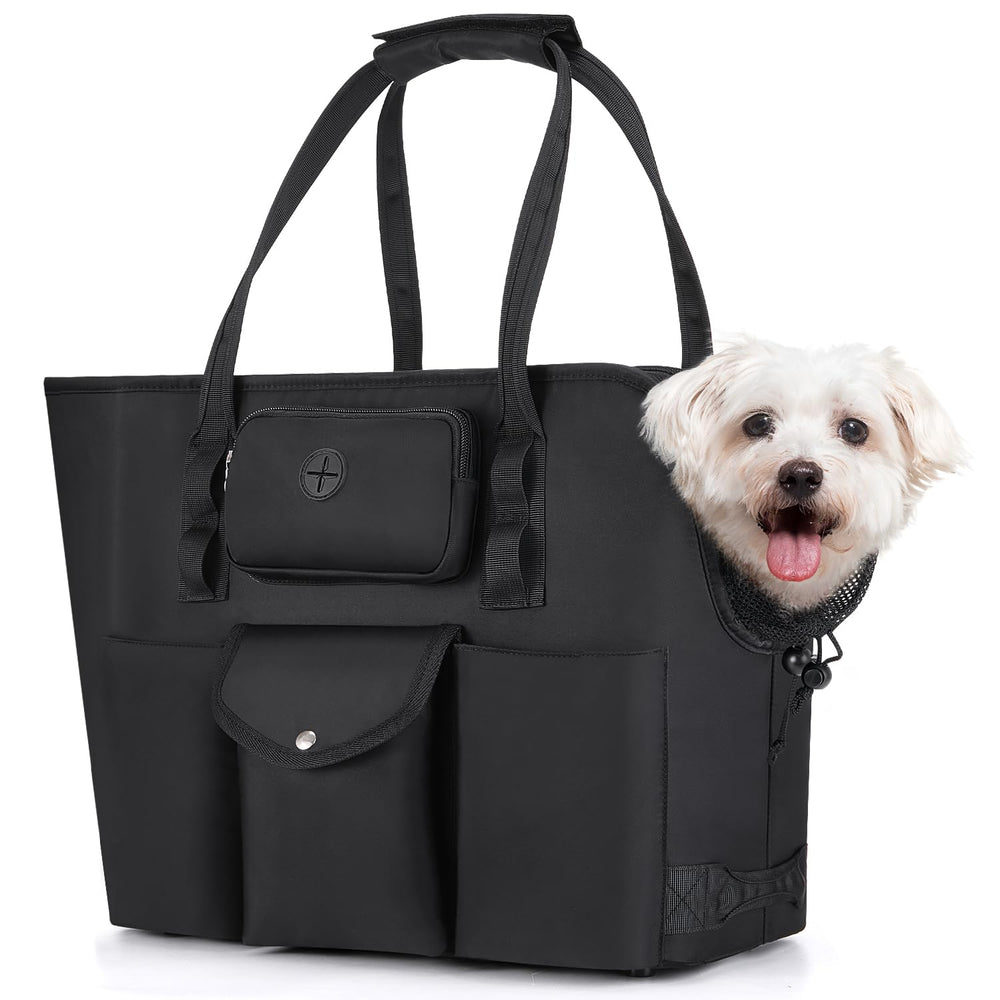 SlowTon dog purse carrier top view — spacious interior for small pets during travel