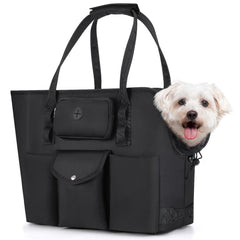 SlowTon dog purse carrier top view — spacious interior for small pets during travel