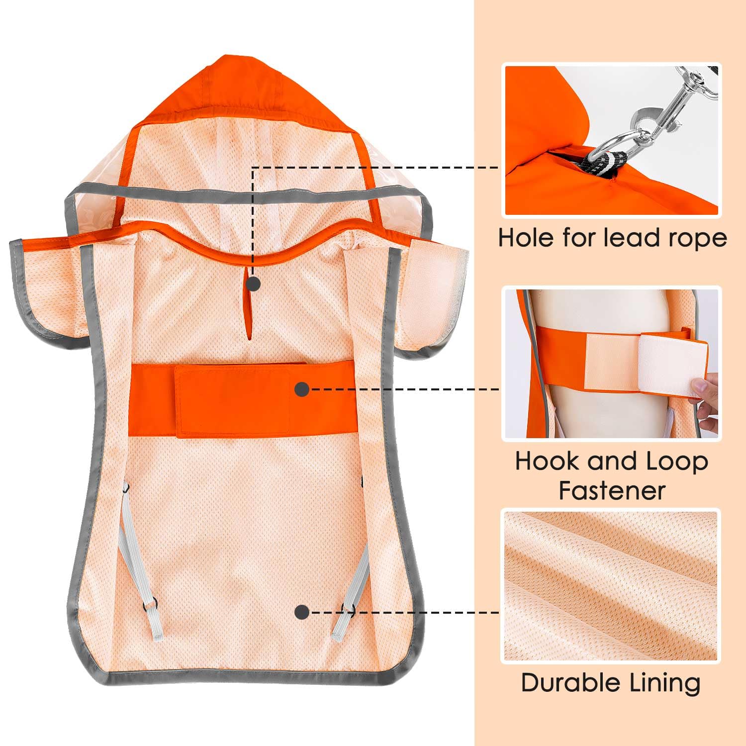 SlowTon dog raincoat adjustable straps ensure secure, comfortable fit