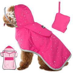 SlowTon dog raincoat back-length measurement ensures accurate sizing for a snug, dry fit.
