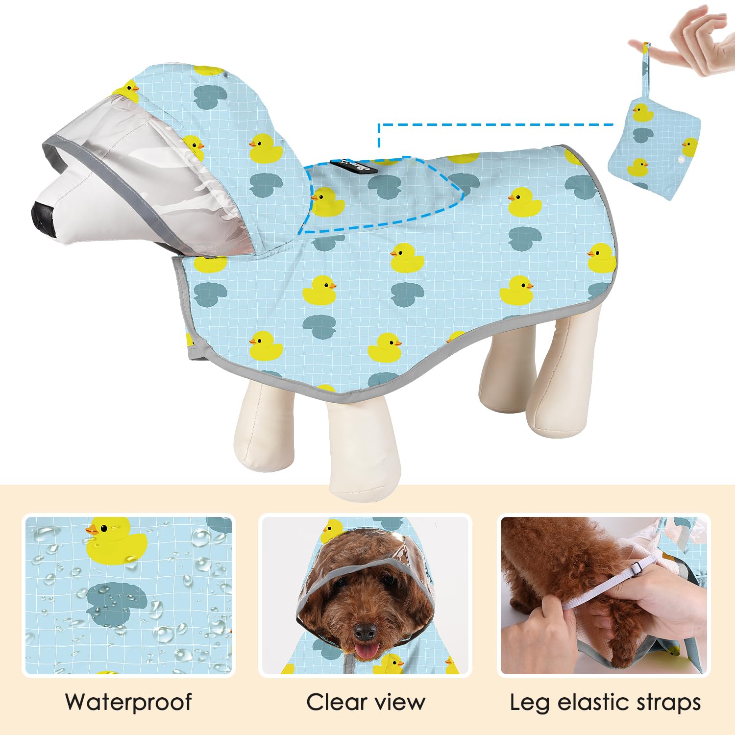 SlowTon raincoat back length specifications help tailor fit for different breeds.