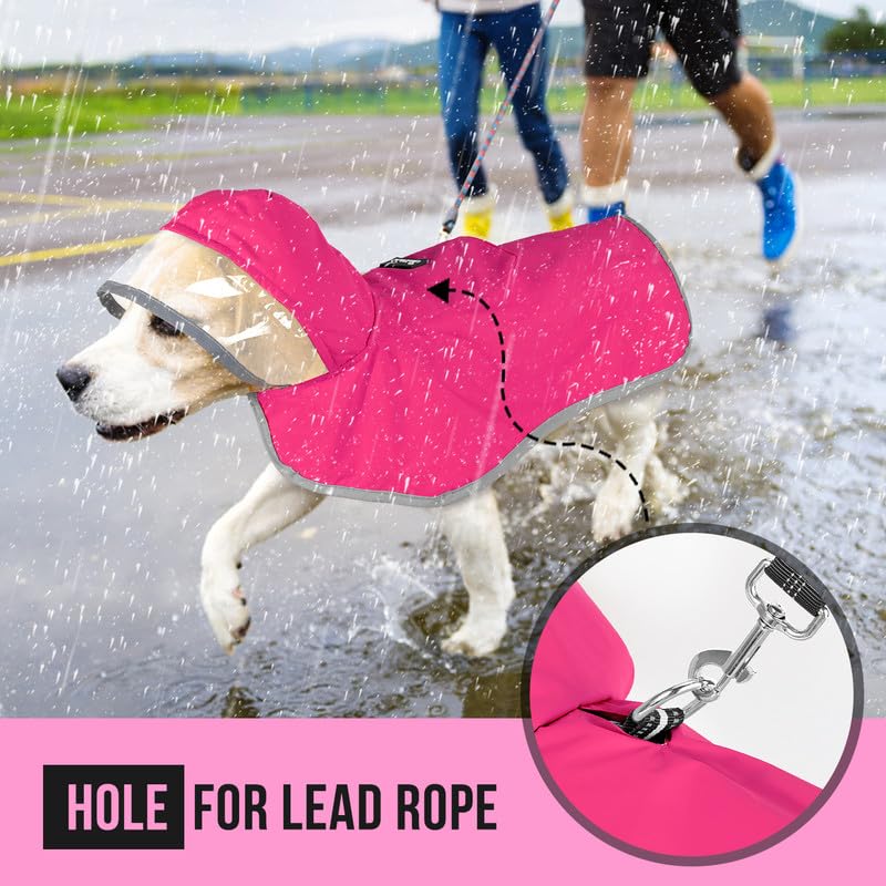 SlowTon dog raincoat compact fold pocket shows portability for trips.