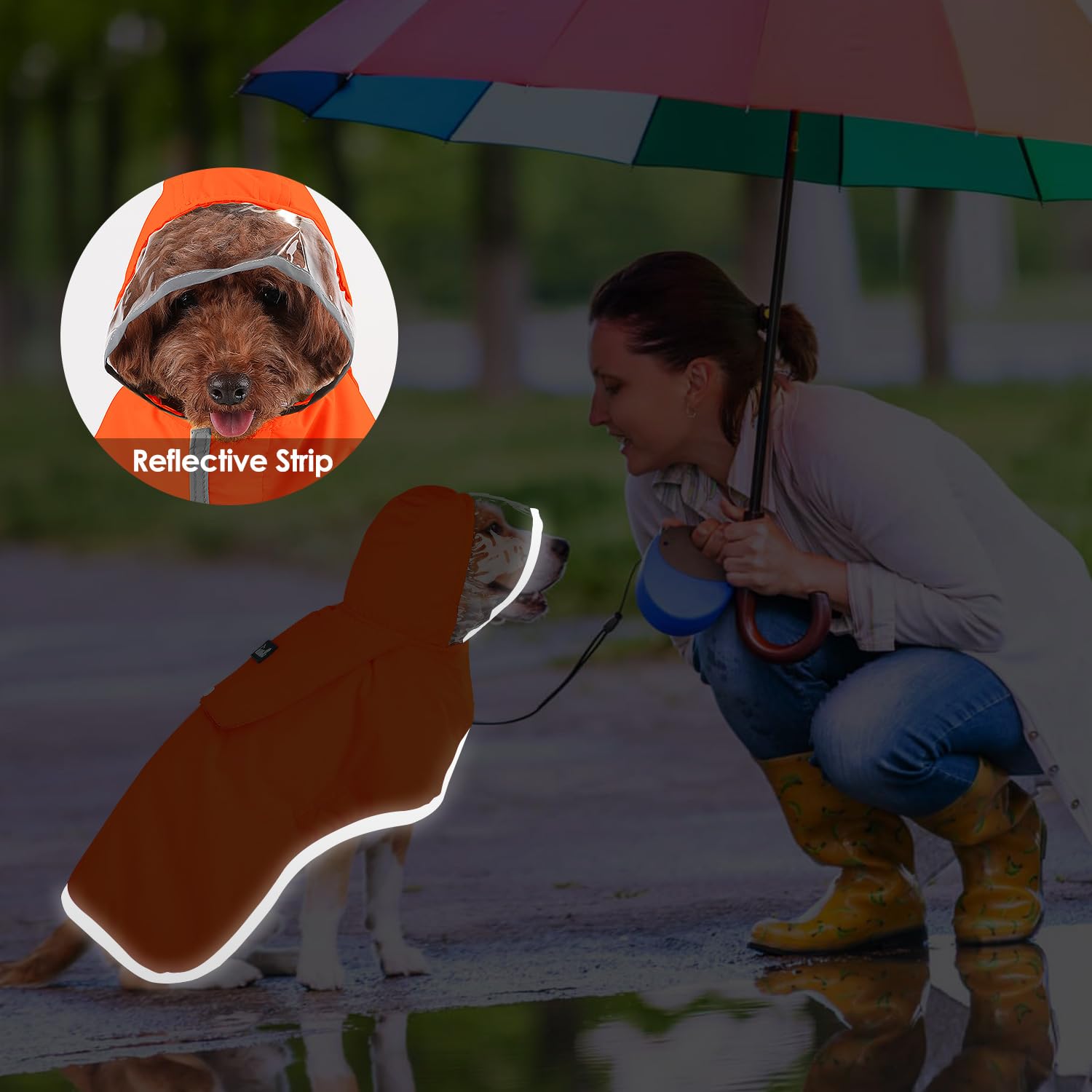 SlowTon dog raincoat folded into bag saves space in car