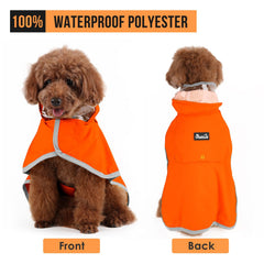 SlowTon dog raincoat reflective brim increases visibility on night walks