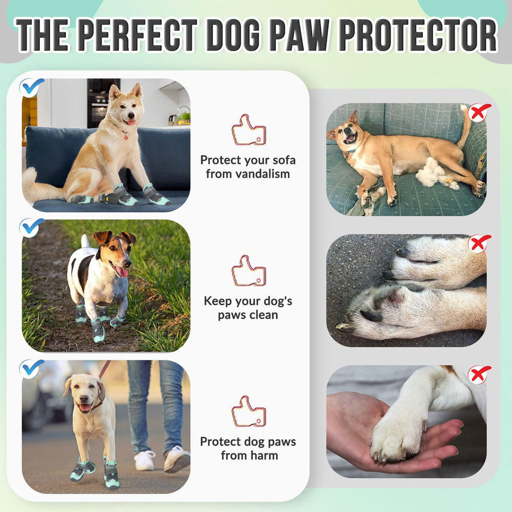 SlowTon dog shoes on hiking scene demonstrate all-terrain paw protection.