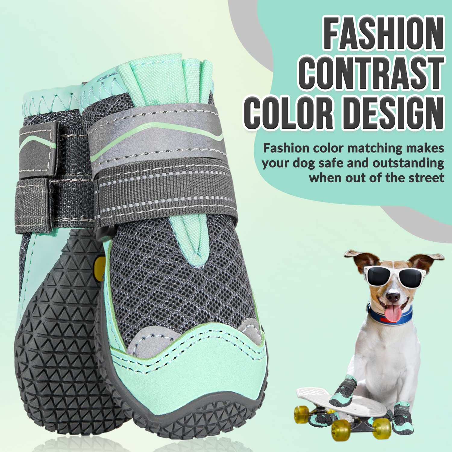 SlowTon dog shoes close-up reveals breathable mesh layers for comfort.