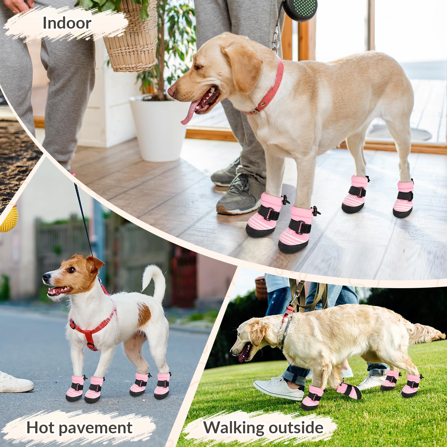 SlowTon dog shoes waterproof rain snow walk protecting paws on wet surfaces