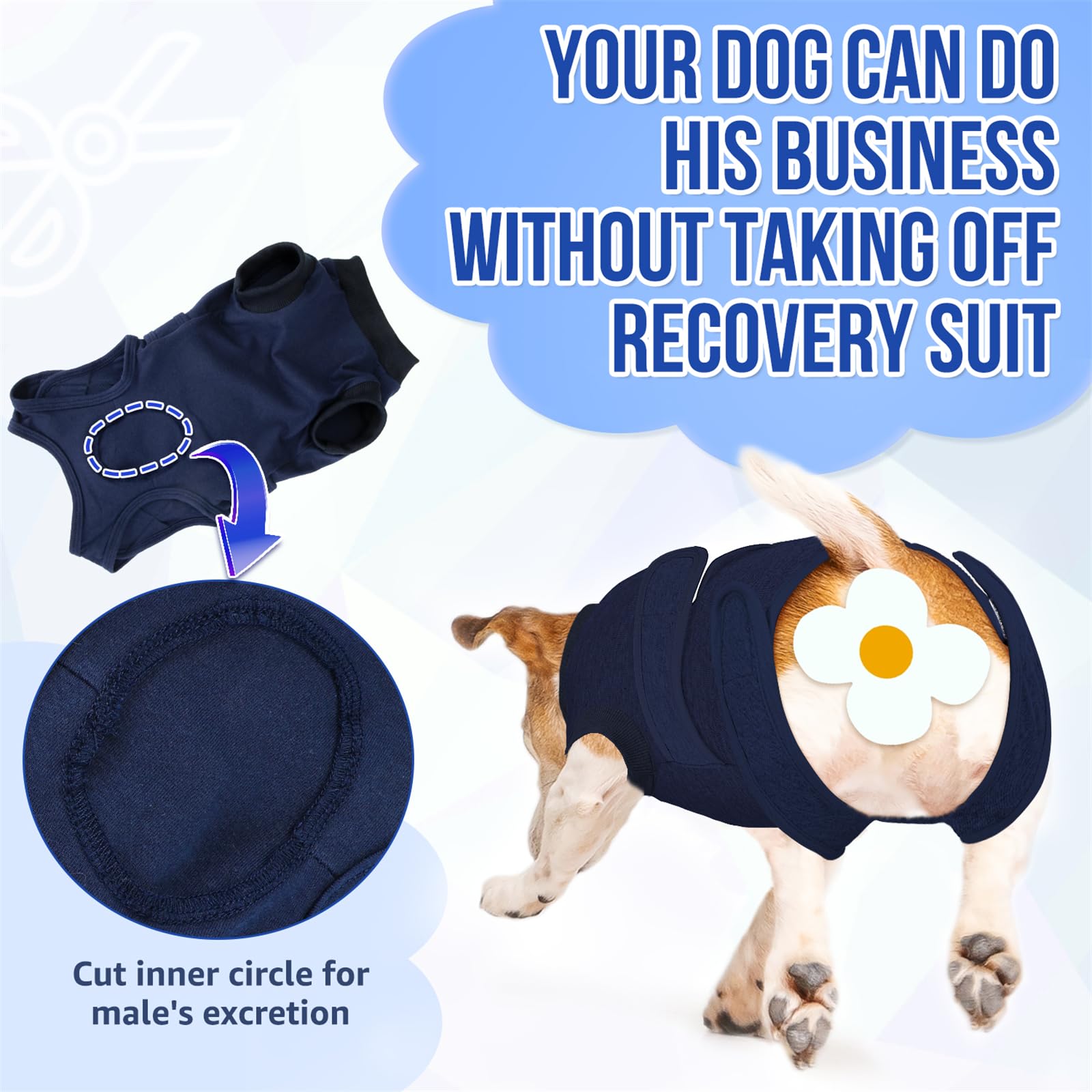 SlowTon recovery suit provides comfort to ease dog anxiety during recovery.