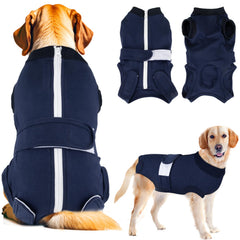 SlowTon dog recovery suit back zipper for easy dressing after surgery.
