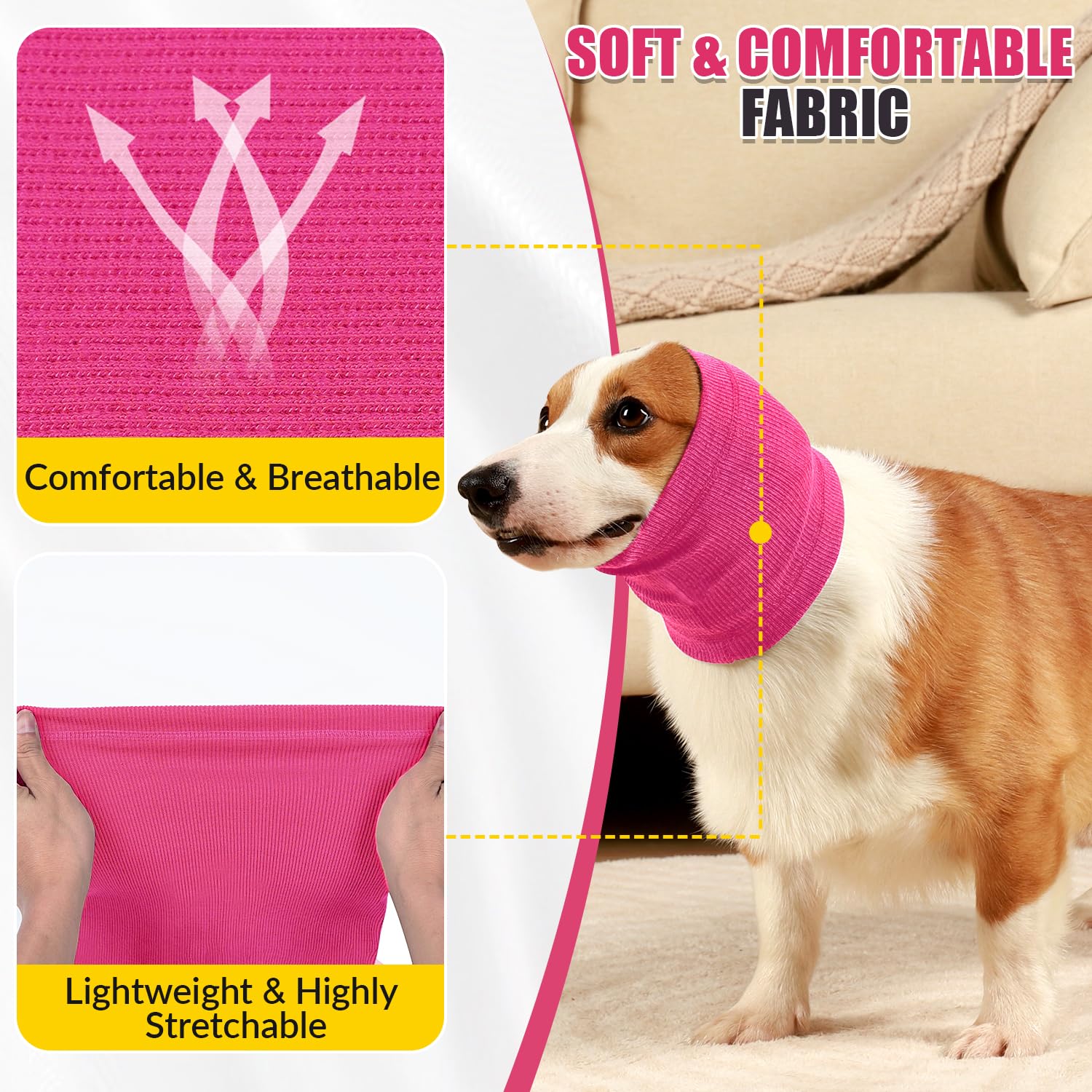 SlowTon adjustable jaw band demonstrates versatile fit for small to large dogs.