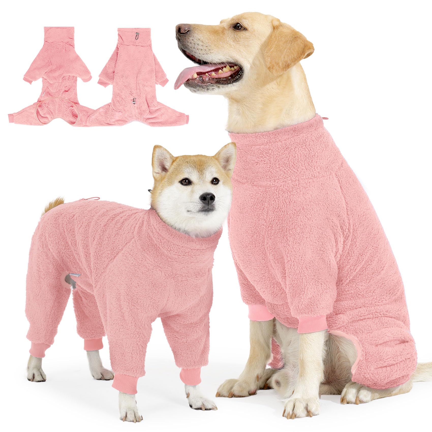 SlowTon dog winter coat pink 3XL front view promotes warm outdoor walks.