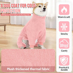 SlowTon dog winter coat pink adjustable neck tail chest demonstrates customizable fit
