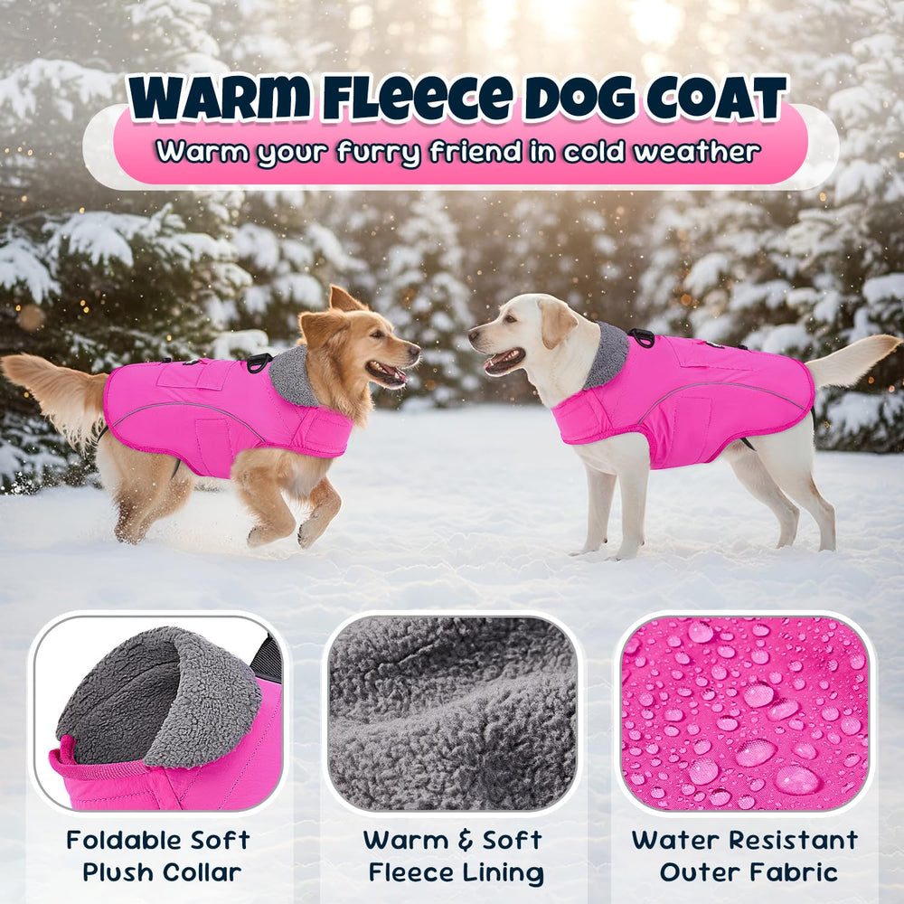 SlowTon dog winter coat reflective strips boost visibility during evening walks
