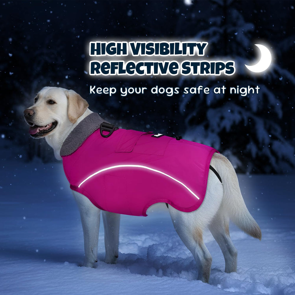 SlowTon dog winter coat adjustable fit with hook-and-loop closures for easy dressing