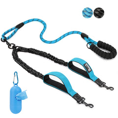 SlowTon double leash no-tangle swivel reduces tangles for two dogs on walks.