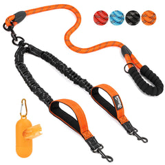 SlowTon double leash two dogs with coupler for synchronized walks and reduced tangling.