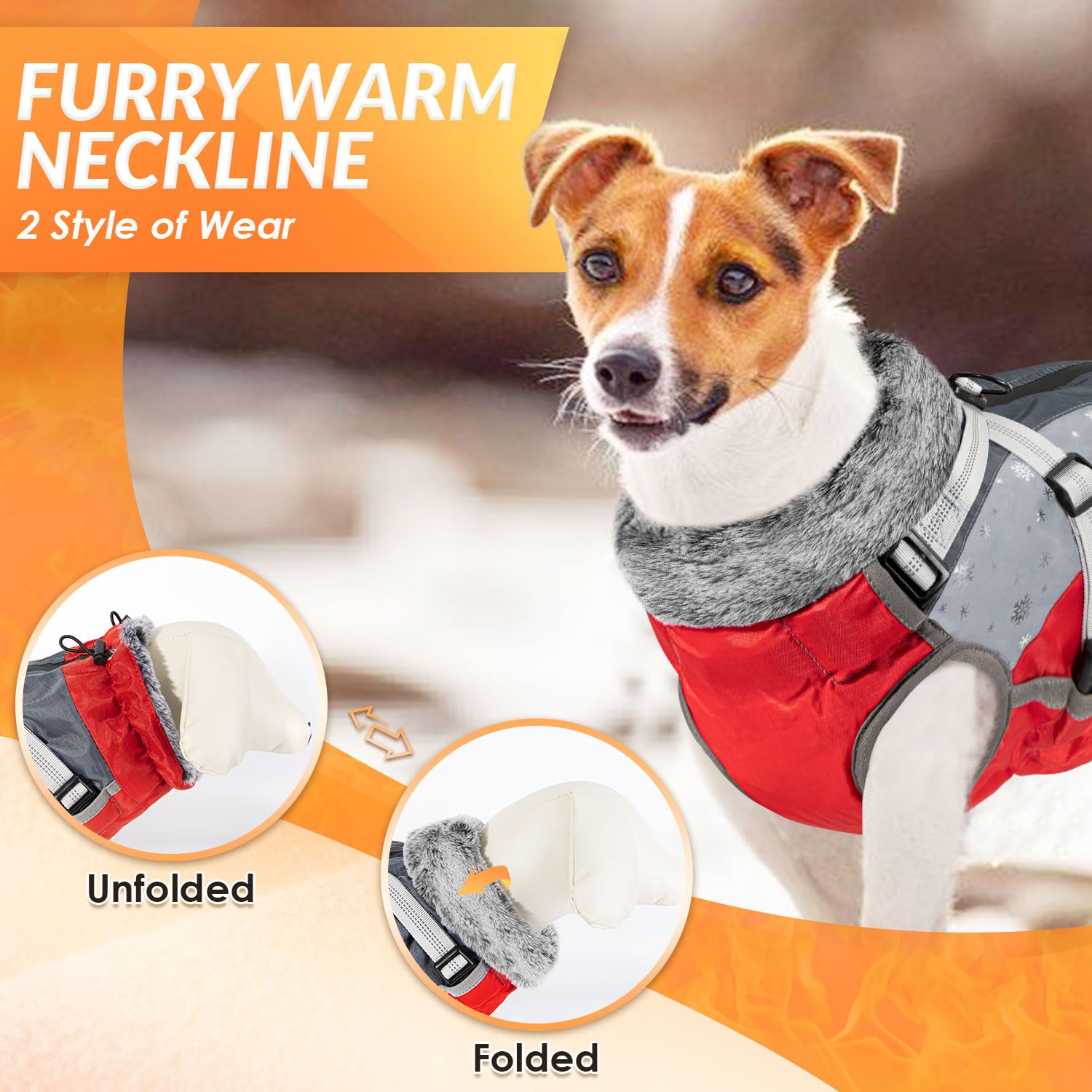 SlowTon faux-fur neckline with drawstring offers versatile warmth.