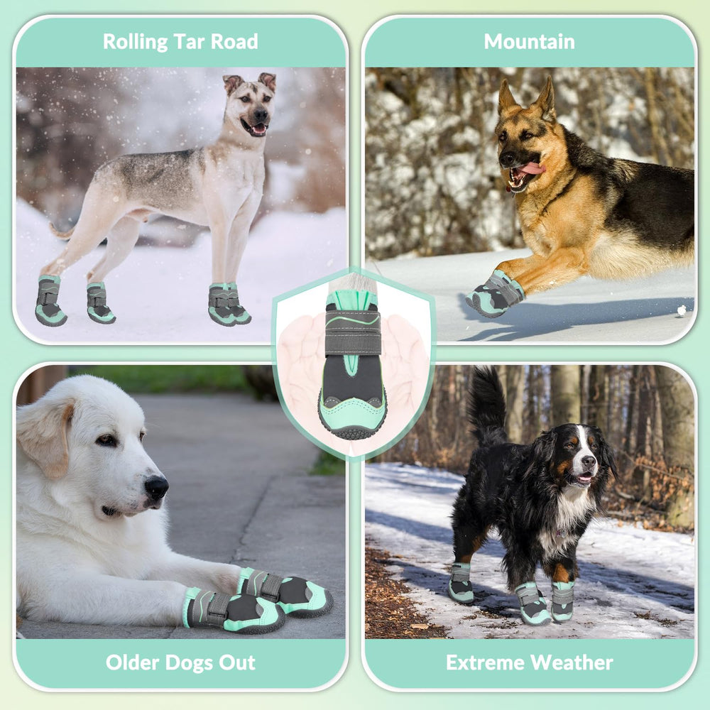 SlowTon green dog shoes size chart guide show precise fit