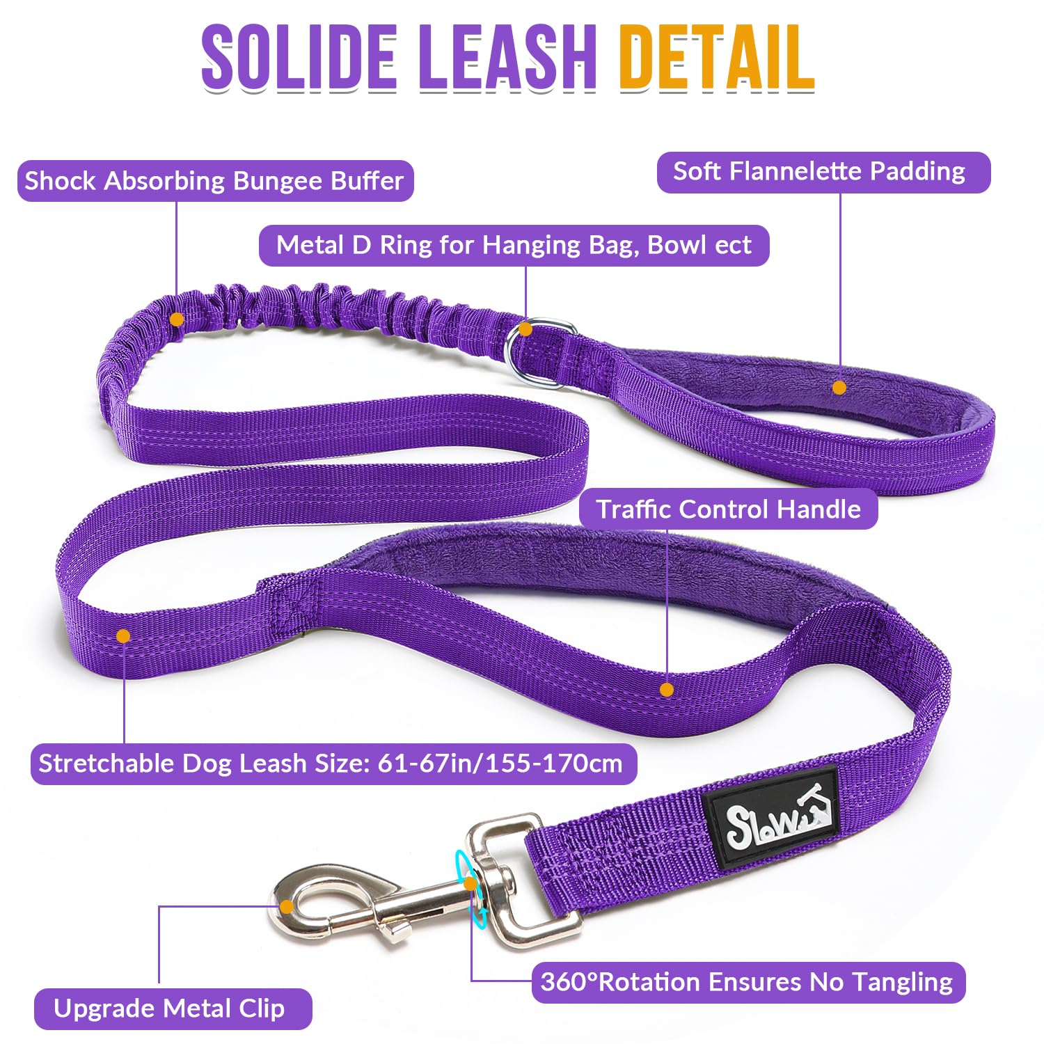 SlowTon No Pull Harness 360° swivel hook prevents tangling during walks.