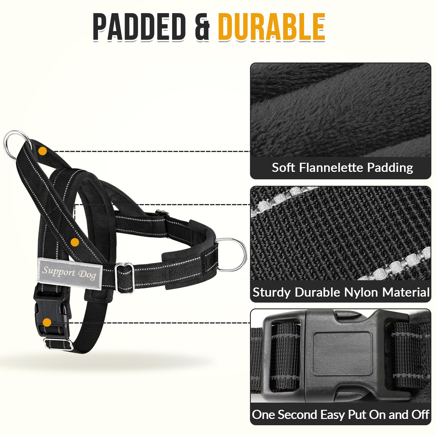 SlowTon No Pull Harness with double handles and elastic leash for better control