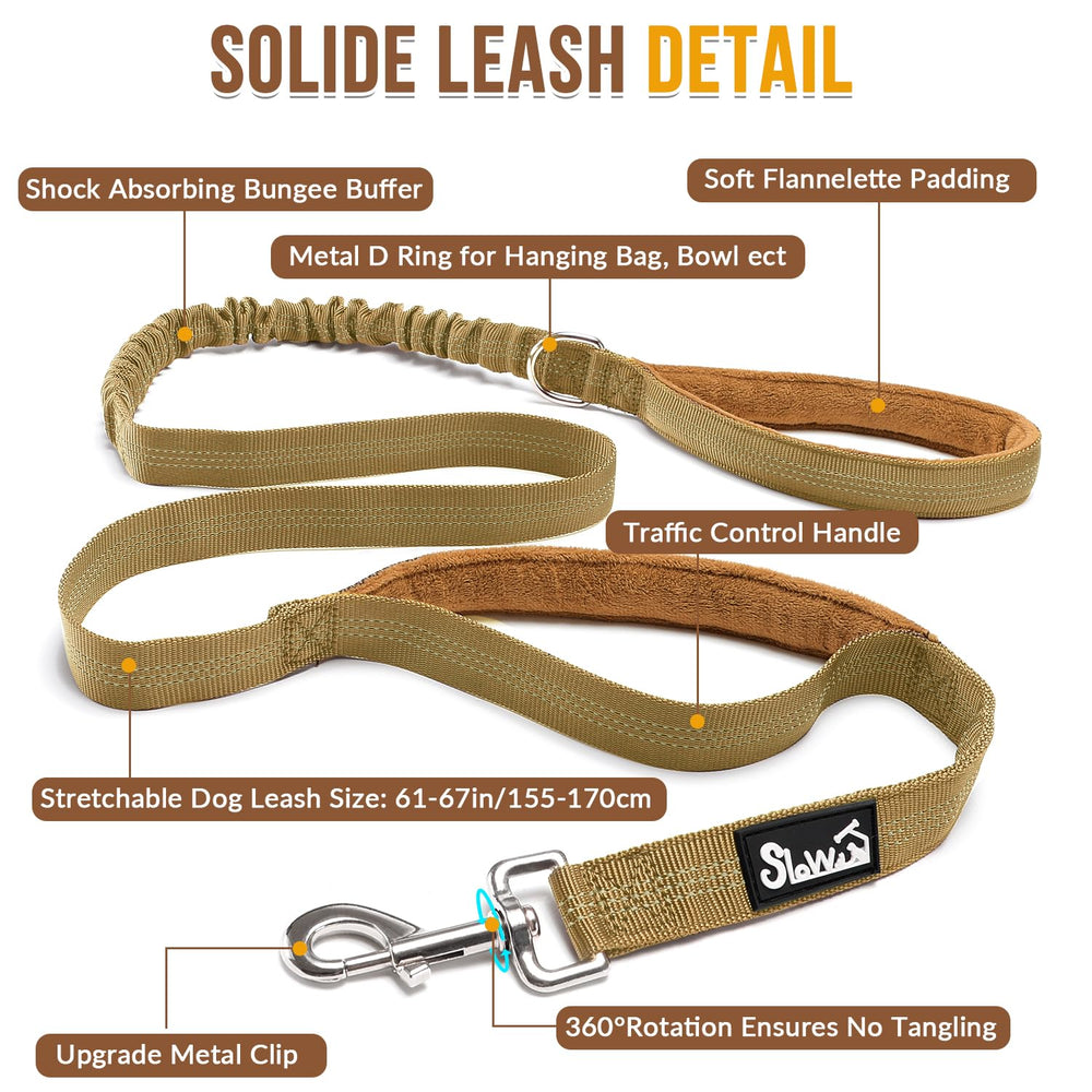 SlowTon harness with double-handled leash for controlled walks