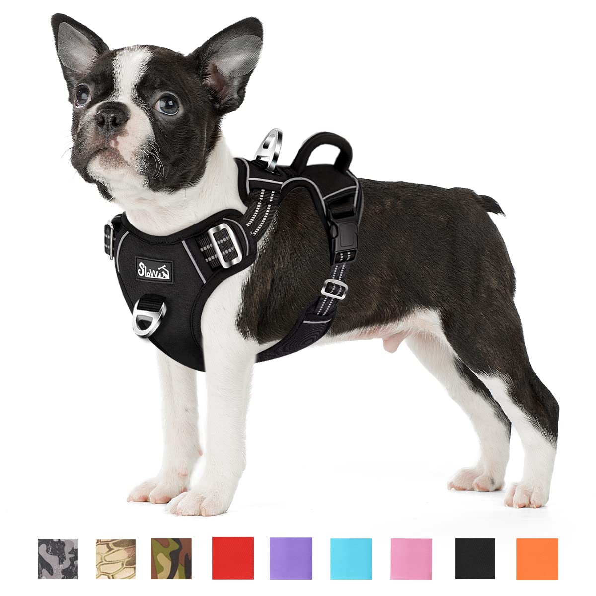 SlowTon No Pull Harness front clip aids controlled walking and reduces pulling