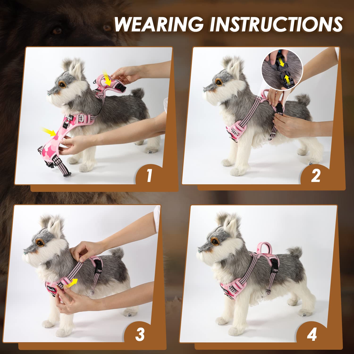 SlowTon No Pull Harness skin-friendly polyester for comfortable fit