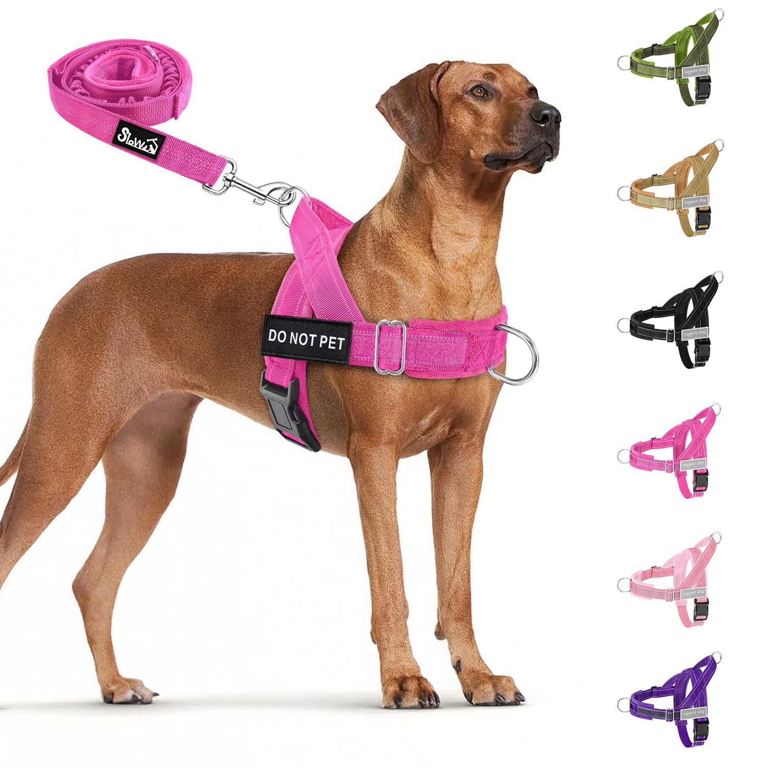 SlowTon No Pull Harness front view showing padded neck area for comfortable walks