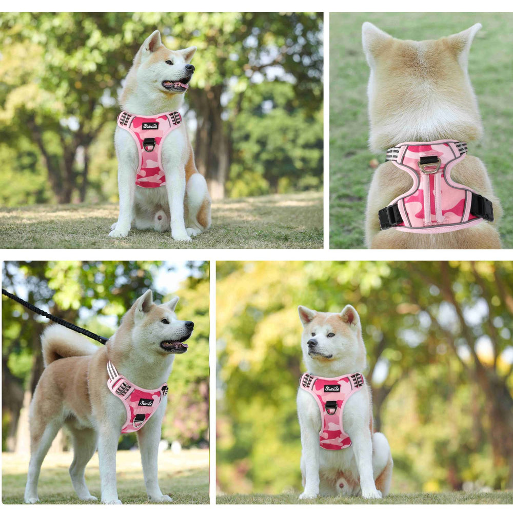 SlowTon No Pull Harness large pink camo fits big dogs comfortably