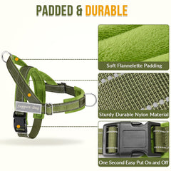 SlowTon No Pull Harness side-adjustments in green customize fit for various breeds.