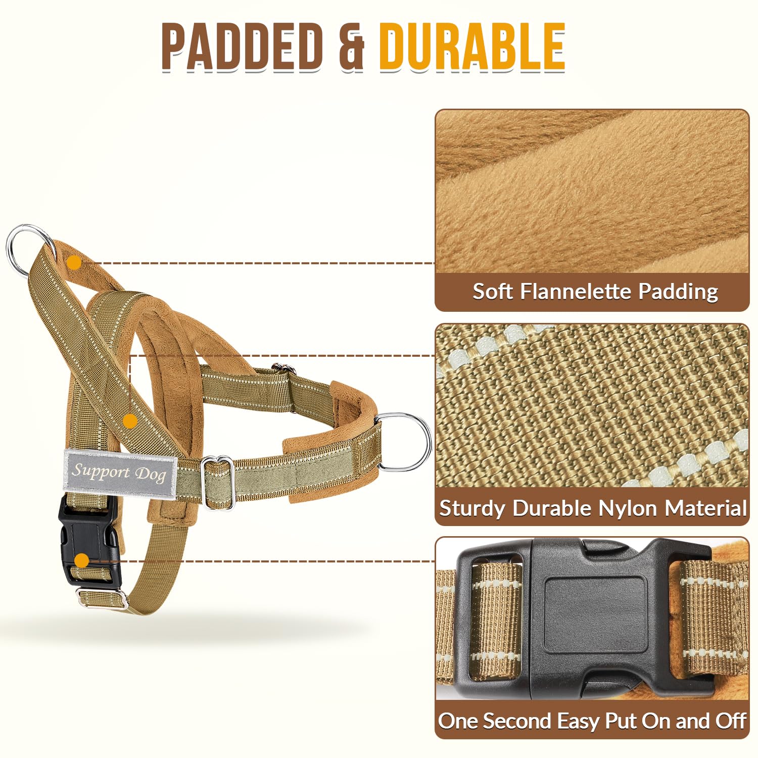 SlowTon No Pull Harness soft padding for comfortable long walks.