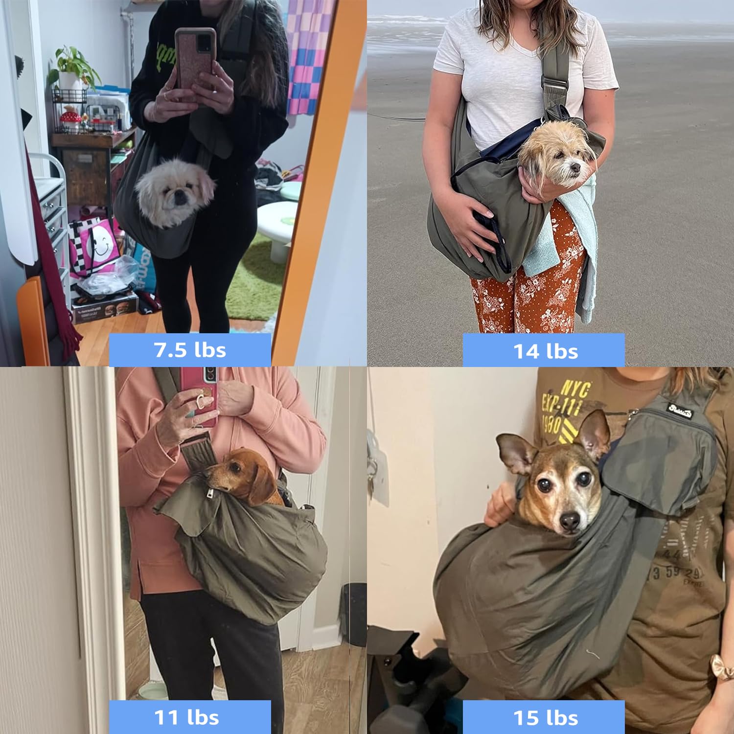 SlowTon carrier supports small dogs up to 16 pounds for everyday adventures.