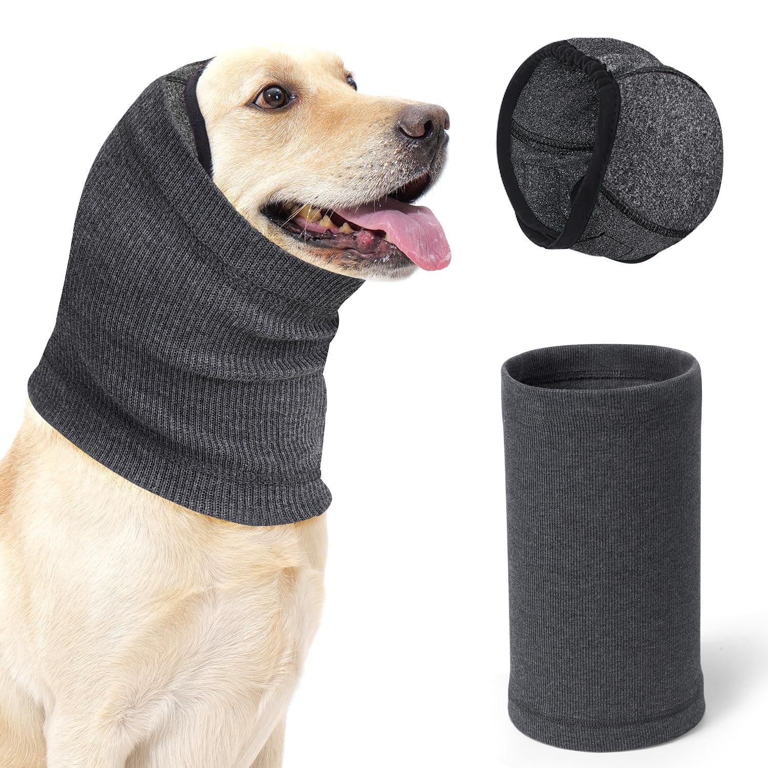 SlowTon Quiet Ears dog ear cover with flap blocks loud noises for calmer walks.