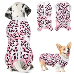 SlowTon recovery suit for dogs with back zipper for easy post-op wear.