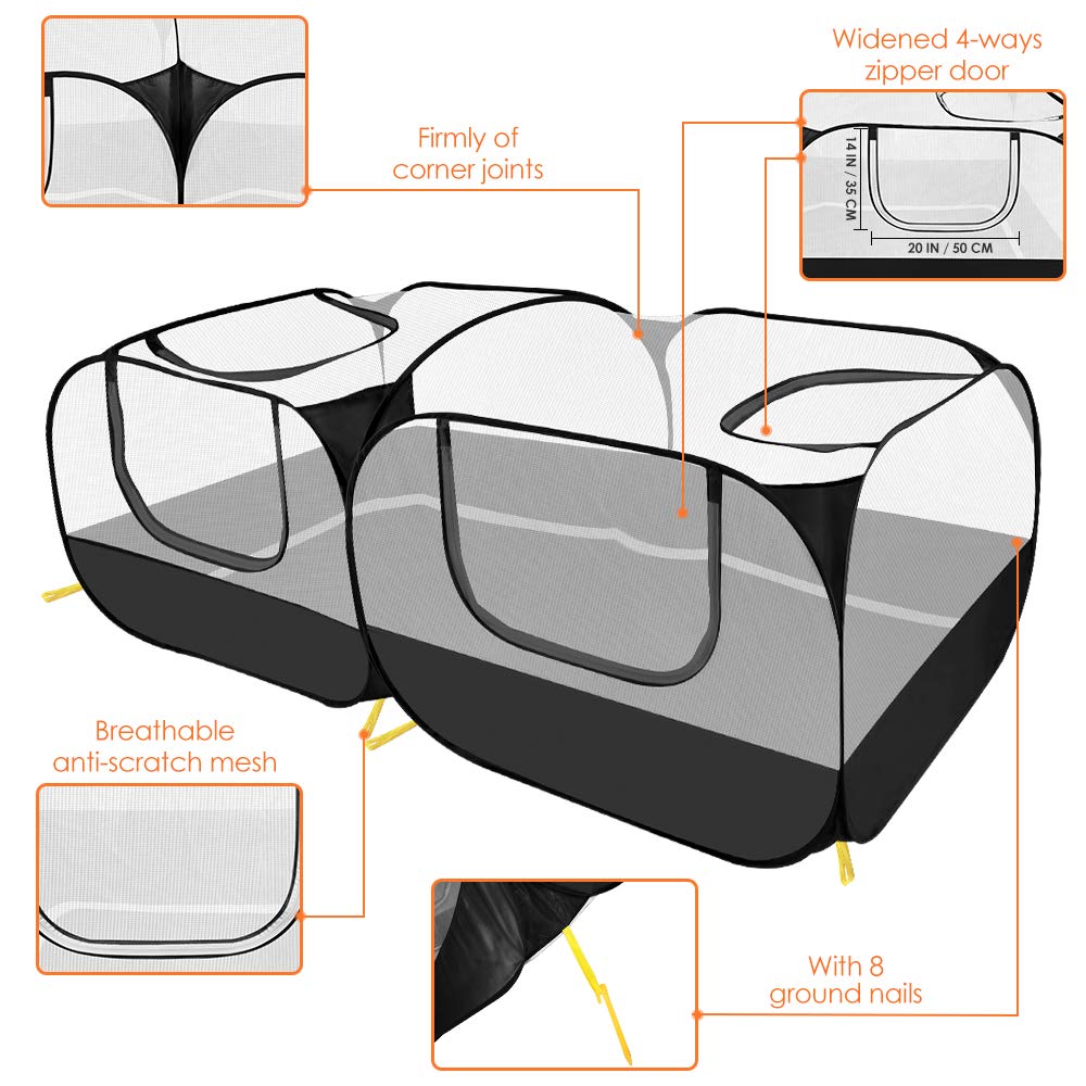 SlowTon small-animals-playpen breathable mesh walls promote airflow in any setting.