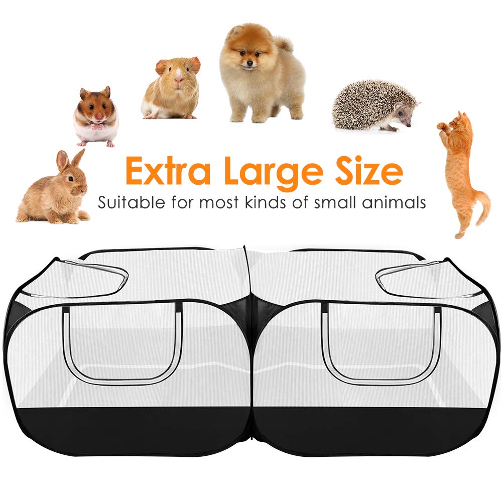 SlowTon small-animals-playpen four opening doors for easy access and feeding.