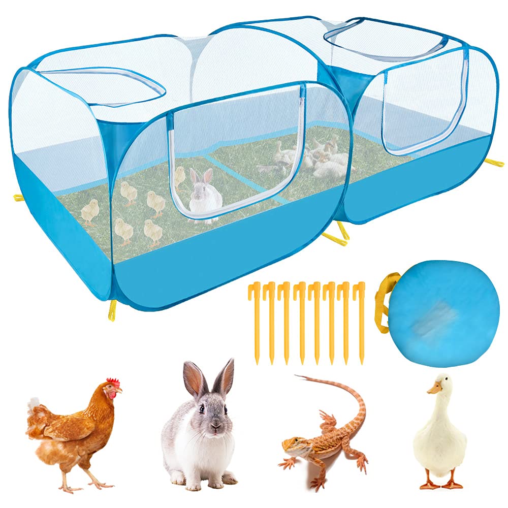 SlowTon small animals playpen setup with easy pop-up design for travel and yard use.