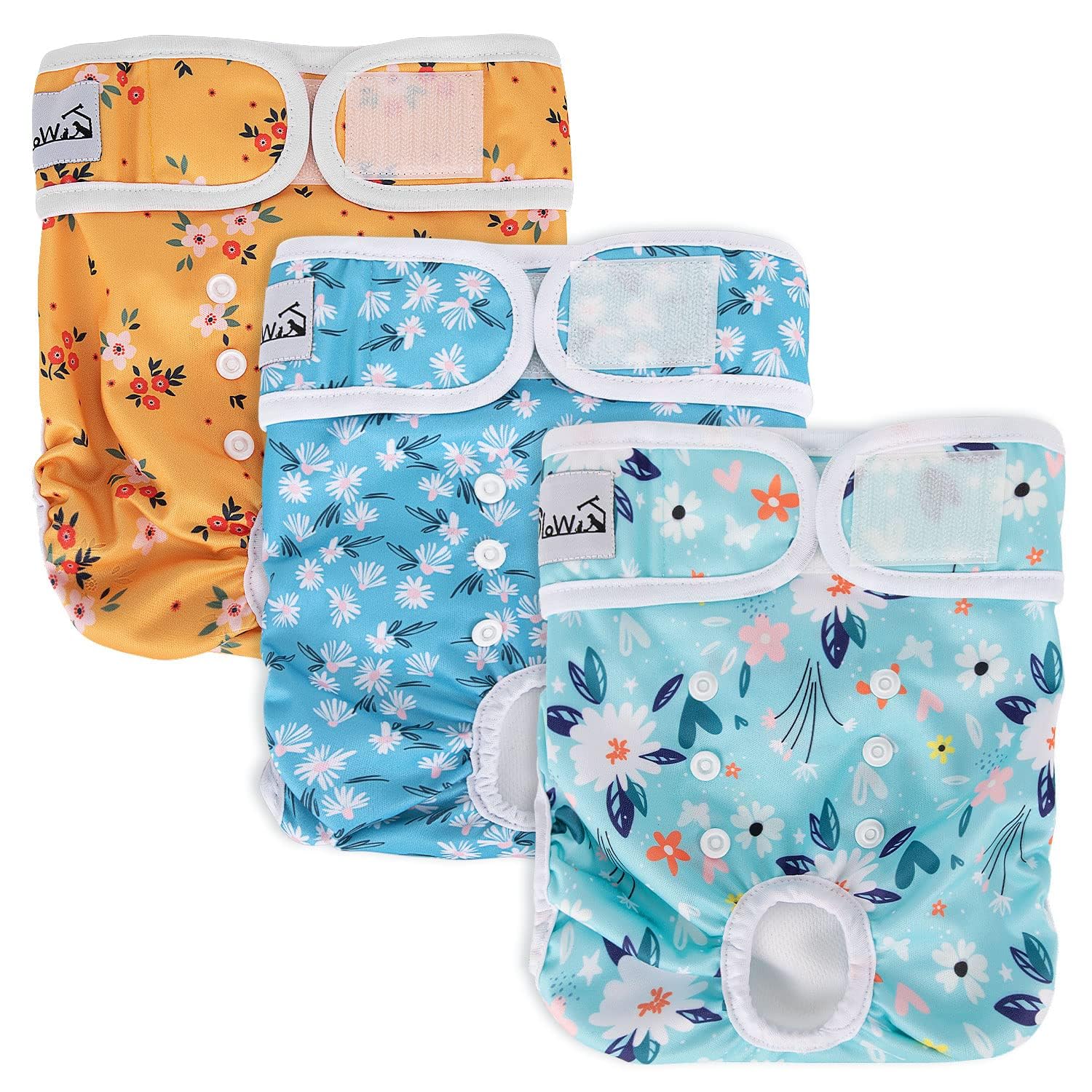 SlowTon washable dog diapers with adjustable buttons for secure fit during walks