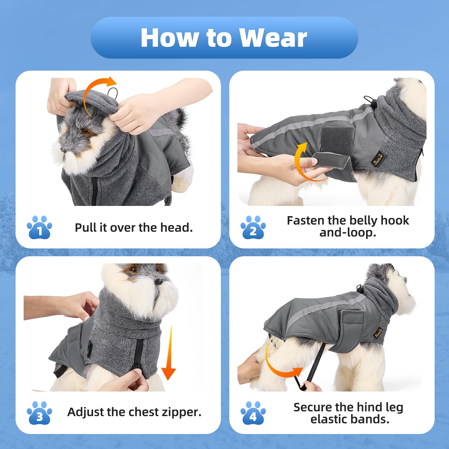 SlowTon winter dog coat fleece lining feels soft and cozy against skin