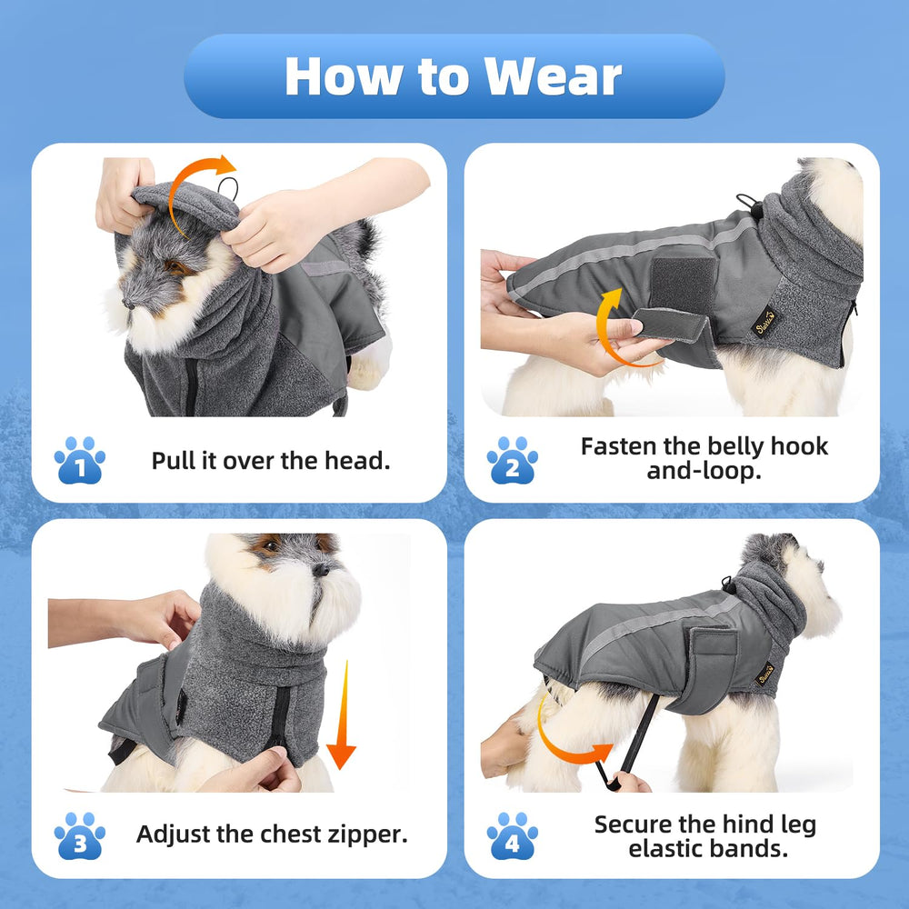 SlowTon winter dog coat fleece lining feels soft and cozy against skin