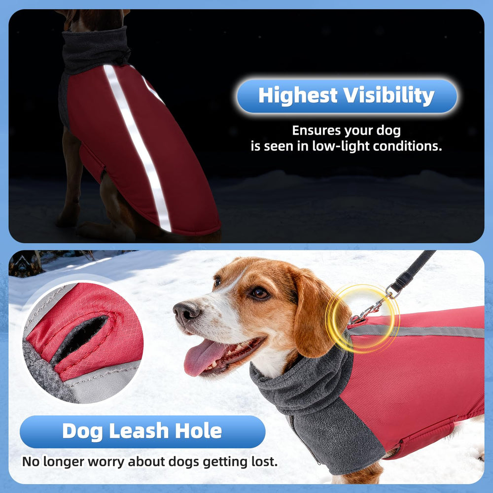 SlowTon Winter Dog Coat polar fleece lining for cozy warmth