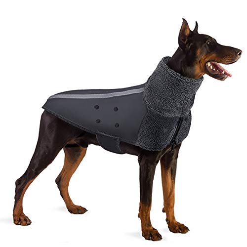 SlowTon winter dog coat reflective stripes enhance low-light visibility