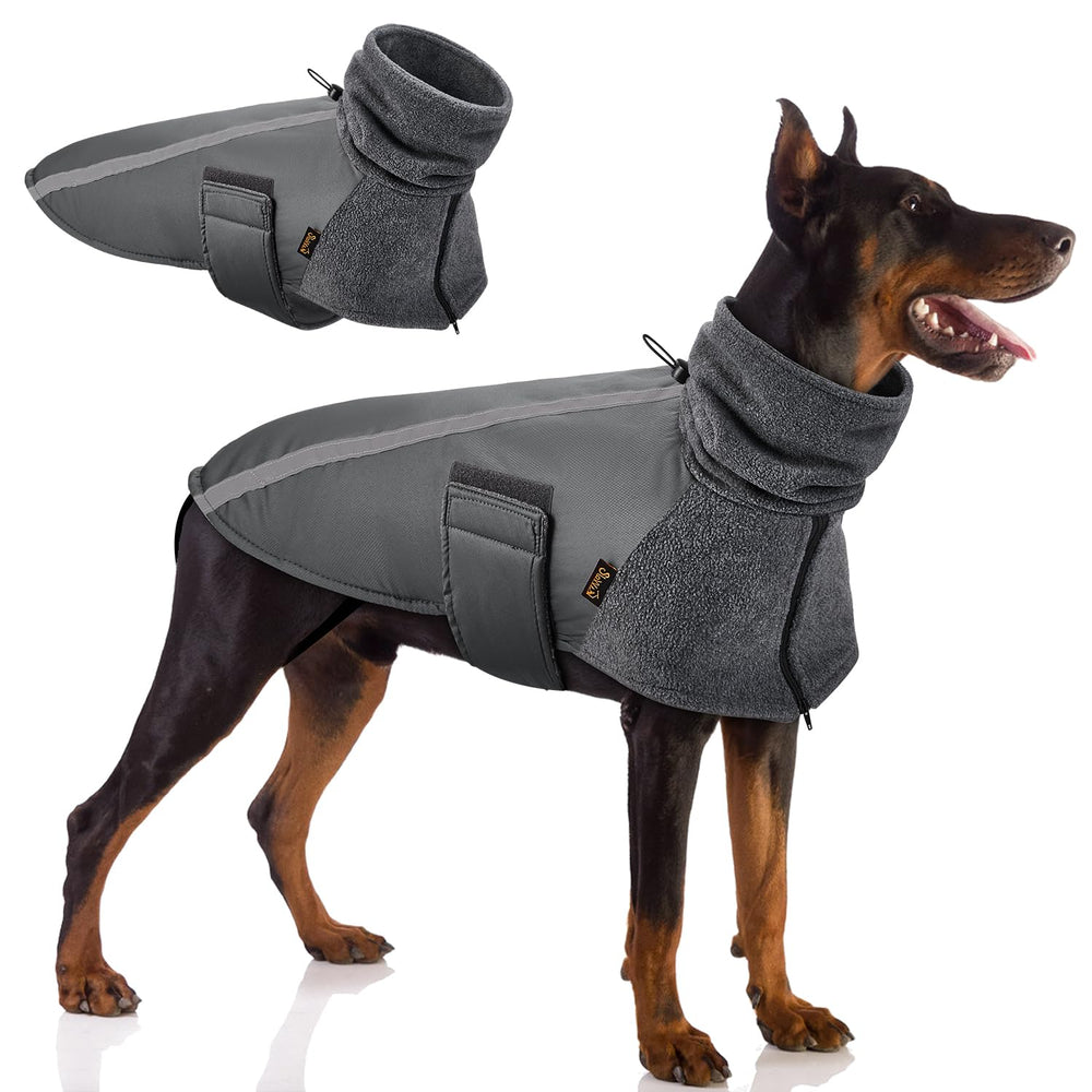 SlowTon winter dog coat scarf rolled-down shows extra neck coverage for versatility